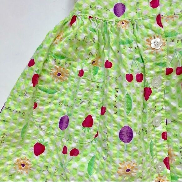 Oshkosh VTG seersucker fruit print dress EUC 3T - Picture 3 of 4